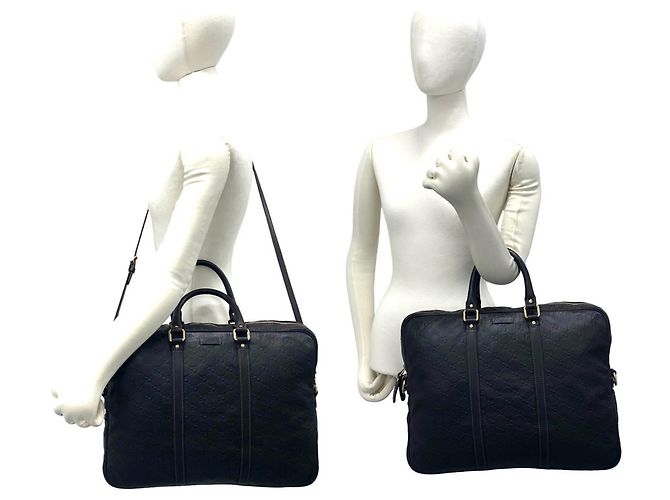 Gucci GG Pattern Leder 2-Way Schultertasche Braun - Ansicht 2