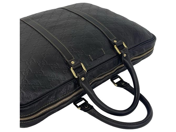 Gucci GG Pattern Leder 2-Way Schultertasche Braun - Ansicht 4