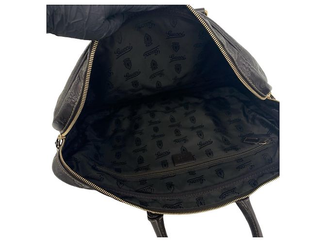 Gucci GG Pattern Leder 2-Way Schultertasche Braun - Ansicht 9
