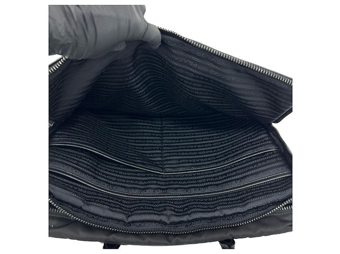 Borsetta Prada in nylon Tessuto Pocono e pelle Saffiano Nero - vista 10