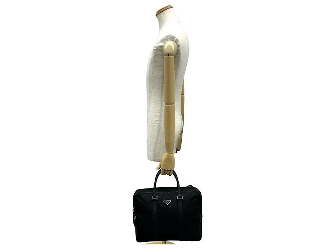 Borsetta Prada in nylon Tessuto Pocono e pelle Saffiano Nero - vista 2