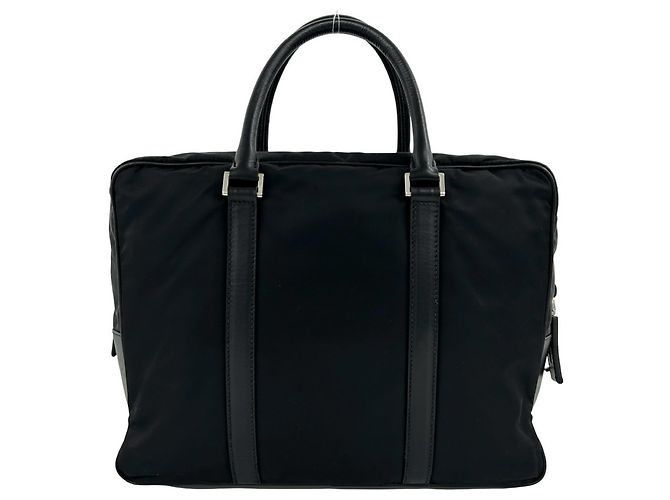 Borsetta Prada in nylon Tessuto Pocono e pelle Saffiano Nero - vista 3