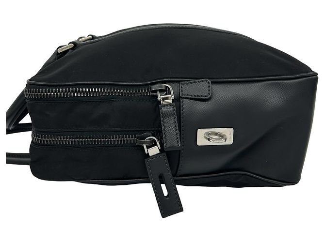 Borsetta Prada in nylon Tessuto Pocono e pelle Saffiano Nero - vista 5