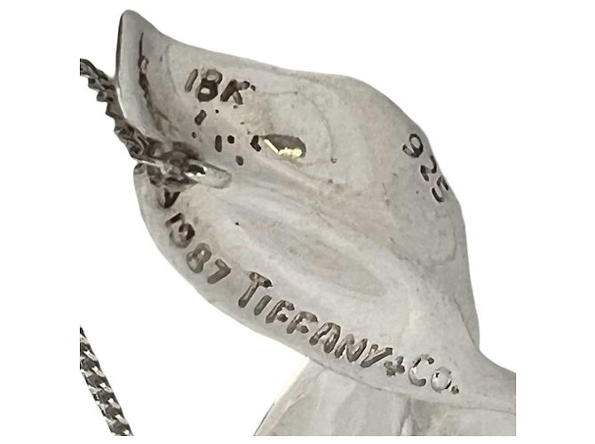 Tiffany & Co Tiffany Halskette mit Vintage-Blattmotiv Silber Golden - Ansicht 3