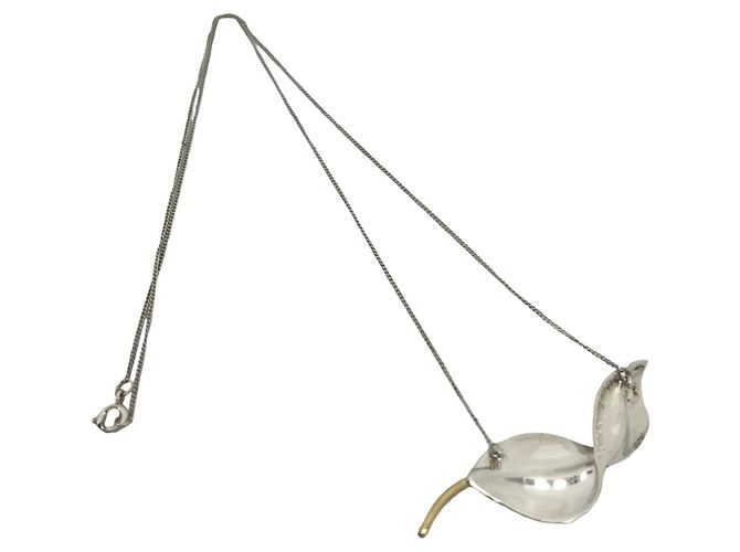 Tiffany & Co Tiffany Halskette mit Vintage-Blattmotiv Silber Golden - Ansicht 6