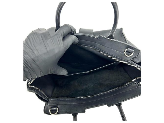 Borsa a mano in pelle Saint Laurent Baby Downtown Cabas Nero - vista 10