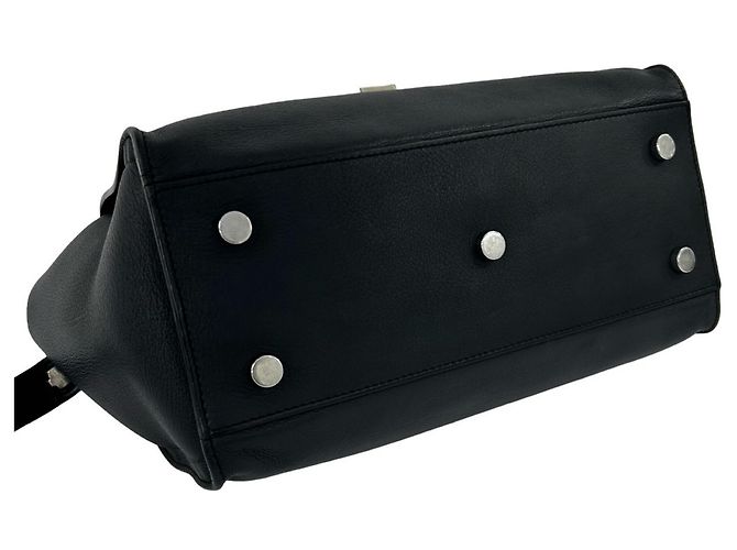 Borsa a mano in pelle Saint Laurent Baby Downtown Cabas Nero - vista 7
