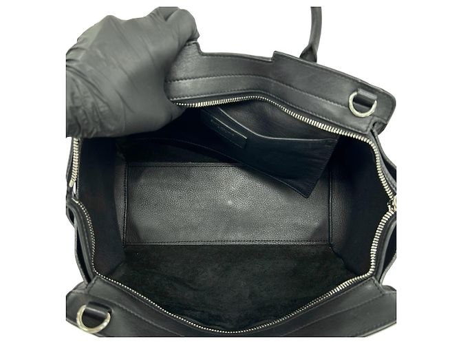 Borsa a mano in pelle Saint Laurent Baby Downtown Cabas Nero - vista 9