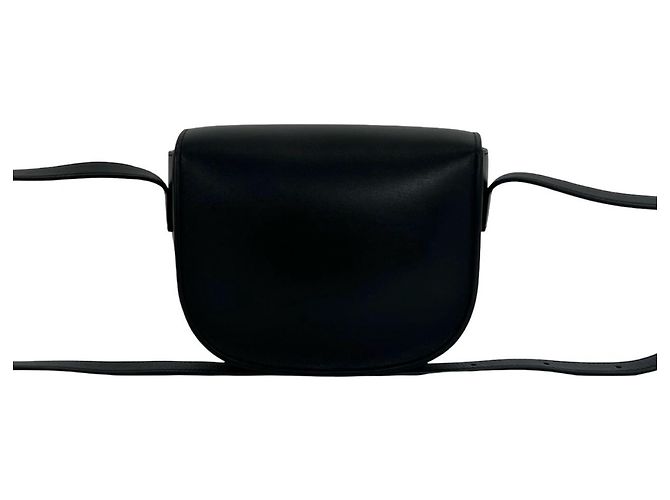 Céline CELINE Folco Cuir Triomphe Logo Leather Mini Shoulder Bag Nero - vista 3