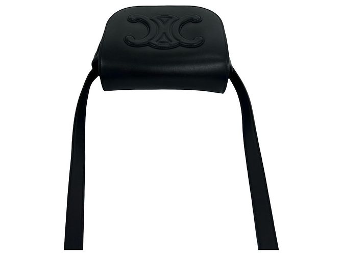 Céline CELINE Folco Cuir Triomphe Logo Leather Mini Shoulder Bag Nero - vista 4