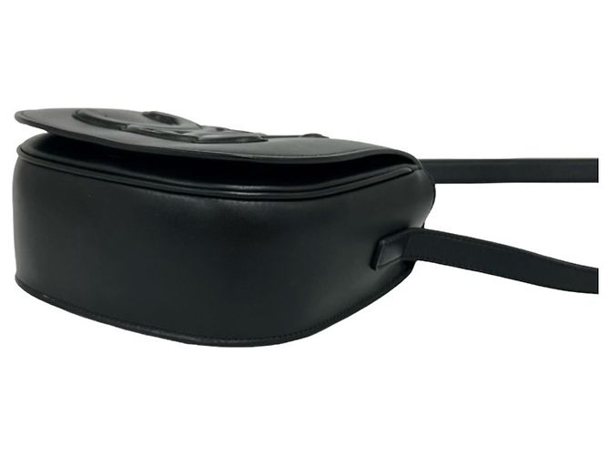 Céline CELINE Folco Cuir Triomphe Logo Leather Mini Shoulder Bag Nero - vista 8