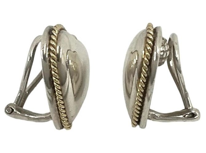 Tiffany & Co Orecchini Tiffany Vintage Heart Twist Argento D'oro - vista 3