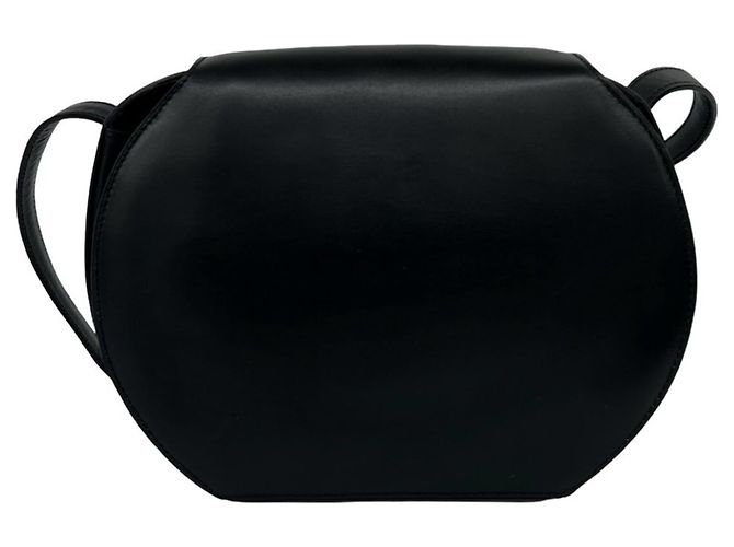 Céline Celine Vintage Starball Logo Hardware Calf Leather Mini Shoulder Bag Pouch Nero - vista 3