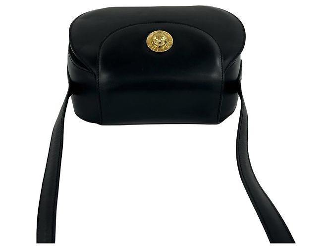 Céline Celine Vintage Starball Logo Hardware Calf Leather Mini Shoulder Bag Pouch Nero - vista 4