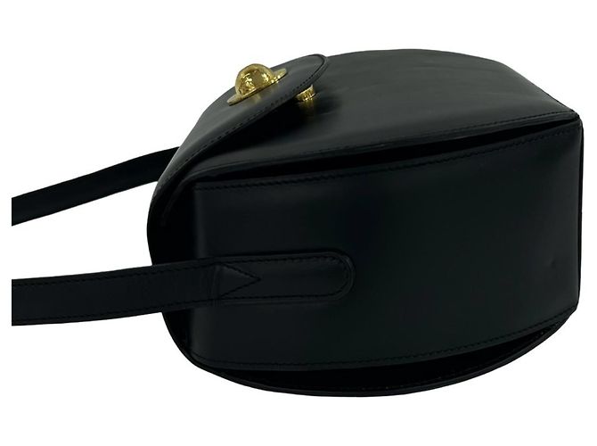 Céline Celine Vintage Starball Logo Hardware Calf Leather Mini Shoulder Bag Pouch Nero - vista 5