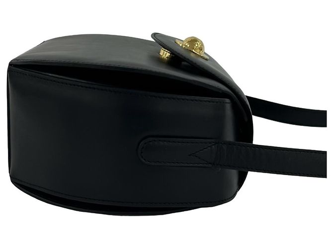 Céline Celine Vintage Starball Logo Hardware Calf Leather Mini Shoulder Bag Pouch Nero - vista 6