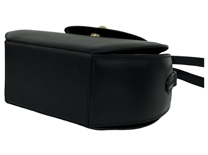Céline Celine Vintage Starball Logo Hardware Calf Leather Mini Shoulder Bag Pouch Nero - vista 8