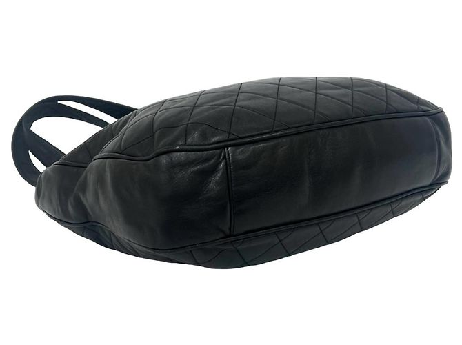 Timeless Chanel Vintage Matelassé Coco Mark Tragetasche aus Lammleder Schwarz - Ansicht 7