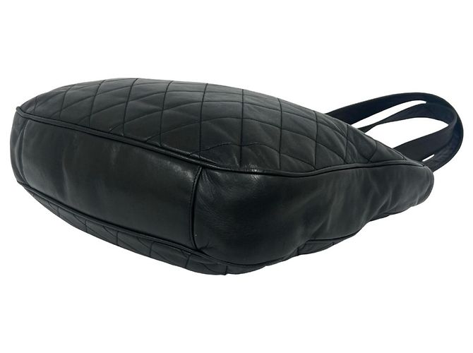 Timeless Chanel Vintage Matelassé Coco Mark Tragetasche aus Lammleder Schwarz - Ansicht 8
