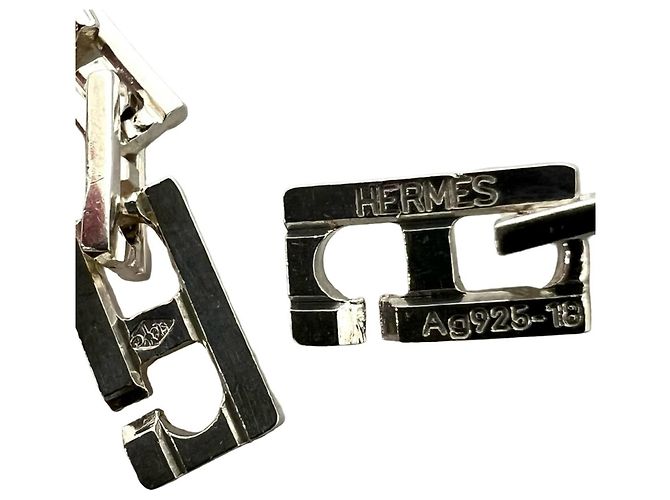 Hermès Bracciale HERMES Vintage Hercules MM con charm Argento - vista 3