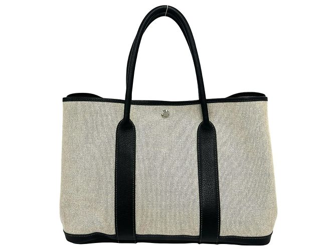 Hermès Borsa Tote Hermes Garden Party PM Marrone Nero - vista 3