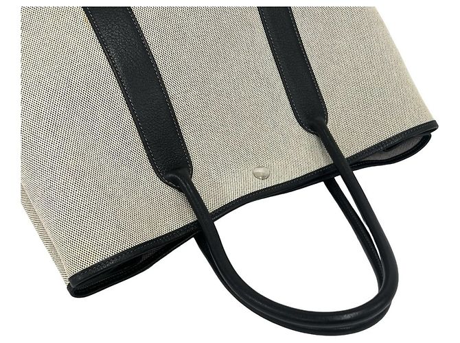 Hermès Borsa Tote Hermes Garden Party PM Marrone Nero - vista 4