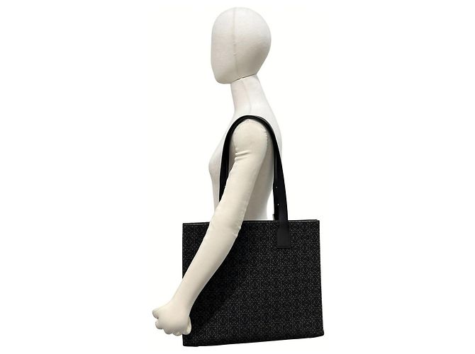 Loewe Buckle Horizontal Tragetasche aus Canvas mit Anagram-Muster und Leder Braun Schwarz - Ansicht 2