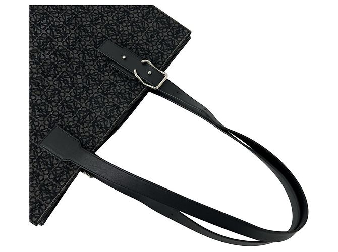 Loewe Buckle Horizontal Tragetasche aus Canvas mit Anagram-Muster und Leder Braun Schwarz - Ansicht 4