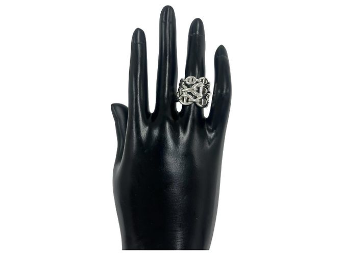 Ring Hermès Anello Hermes Enchainée GM Argento - vista 2