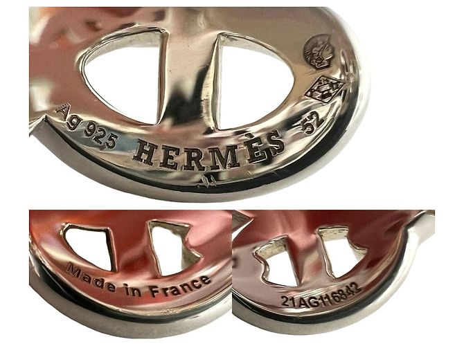Ring Hermès Anello Hermes Enchainée GM Argento - vista 3
