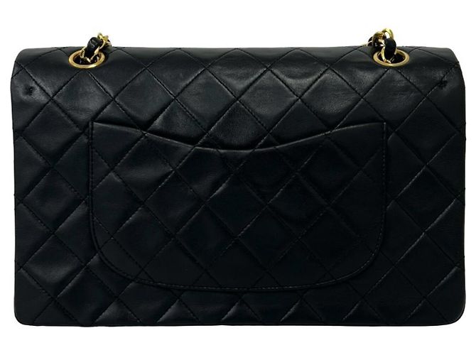 Timeless Chanel Vintage Matelassé Double Flap Schultertasche Schwarz - Ansicht 3