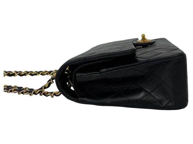 Timeless Chanel Vintage Matelassé Double Flap Schultertasche Schwarz - Ansicht 5