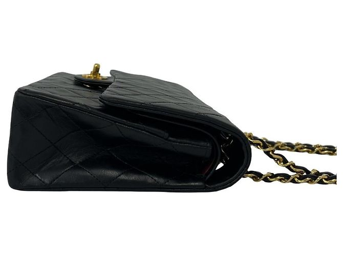 Timeless Chanel Vintage Matelassé Double Flap Schultertasche Schwarz - Ansicht 6