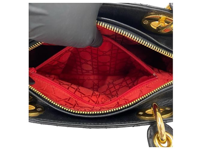 Borsa Christian Dior Lady Cannage in pelle trapuntata Nero - vista 10