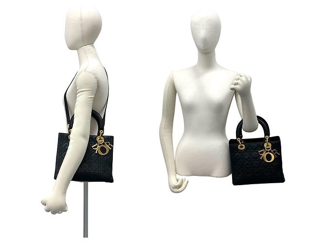 Borsa Christian Dior Lady Cannage in pelle trapuntata Nero - vista 2