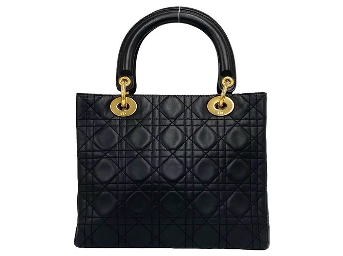 Borsa Christian Dior Lady Cannage in pelle trapuntata Nero - vista 3
