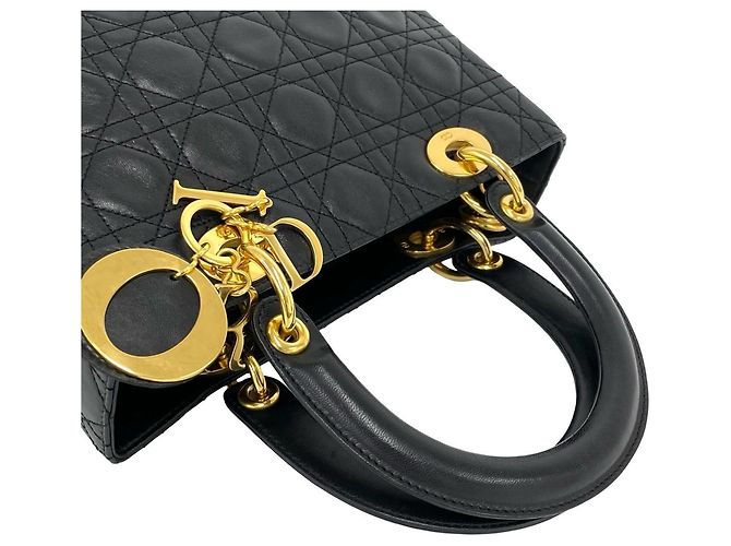 Borsa Christian Dior Lady Cannage in pelle trapuntata Nero - vista 4