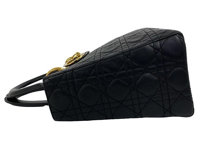 Borsa Christian Dior Lady Cannage in pelle trapuntata Nero - vista 5