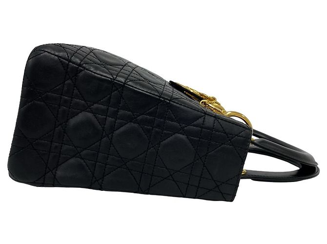 Borsa Christian Dior Lady Cannage in pelle trapuntata Nero - vista 6