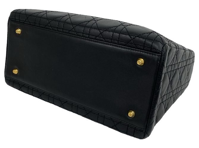 Borsa Christian Dior Lady Cannage in pelle trapuntata Nero - vista 8