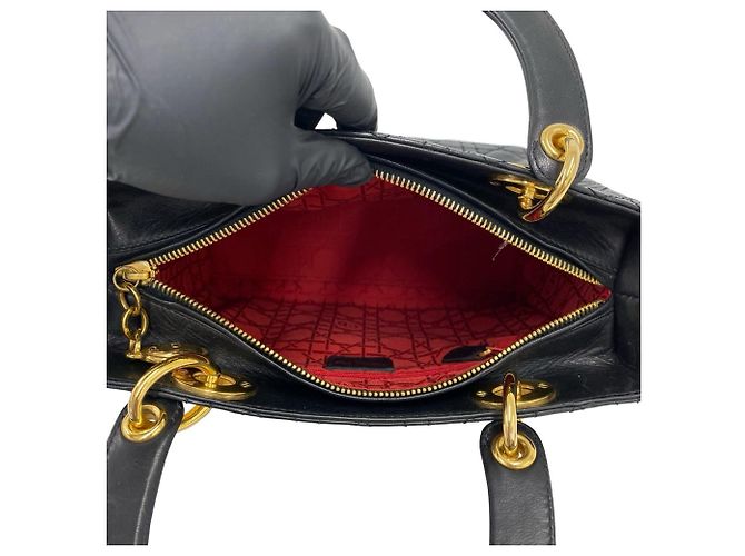 Borsa Christian Dior Lady Cannage in pelle trapuntata Nero - vista 9