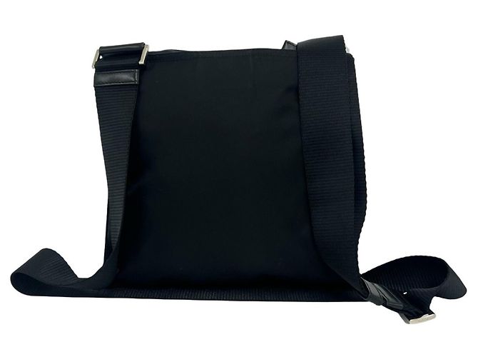 Borsa a tracolla Prada con logo triangolare in metallo Nero - vista 3