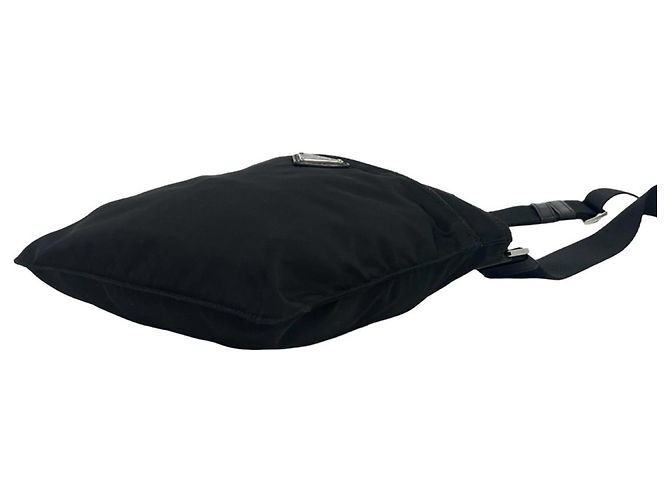 Borsa a tracolla Prada con logo triangolare in metallo Nero - vista 8