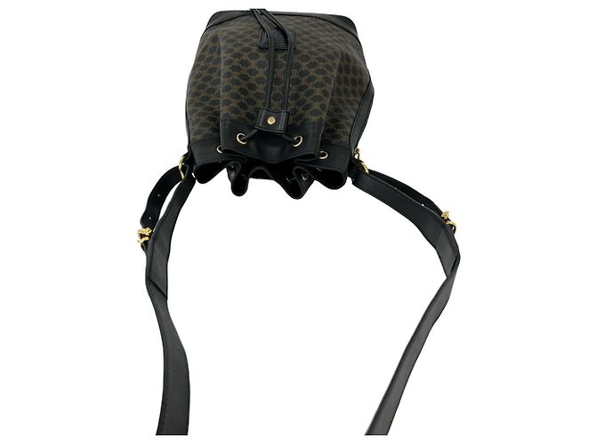Céline CELINE Vintage Macadam Blazon Pattern Schultertasche Braun Schwarz - Ansicht 4