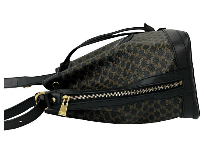 Céline CELINE Vintage Macadam Blazon Pattern Schultertasche Braun Schwarz - Ansicht 5