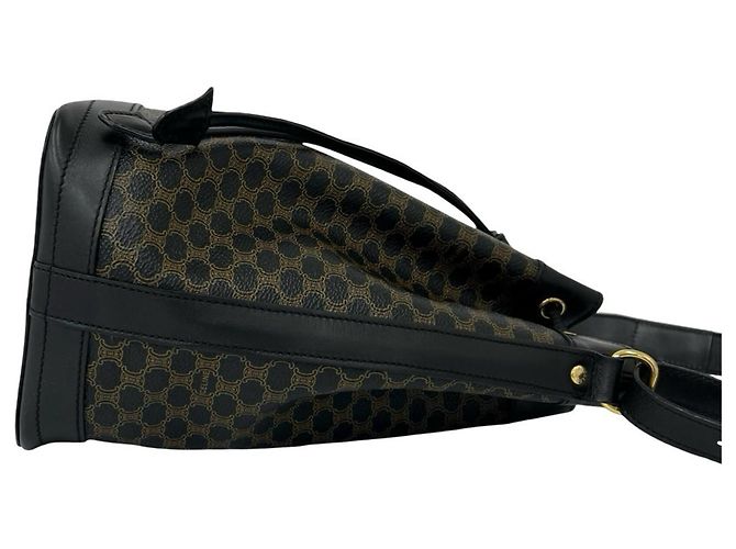 Céline CELINE Vintage Macadam Blazon Pattern Schultertasche Braun Schwarz - Ansicht 6