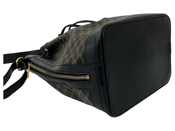 Céline CELINE Vintage Macadam Blazon Pattern Schultertasche Braun Schwarz - Ansicht 7
