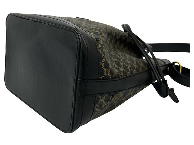 Céline CELINE Vintage Macadam Blazon Pattern Schultertasche Braun Schwarz - Ansicht 8
