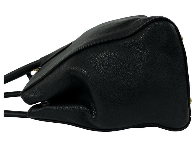 Tote Bolso de mano de piel Prada con logo triángulo Negro - vista 5