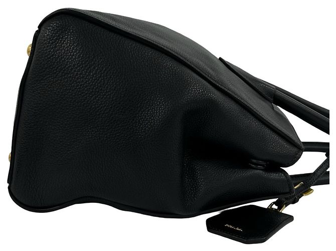 Tote Bolso de mano de piel Prada con logo triángulo Negro - vista 6